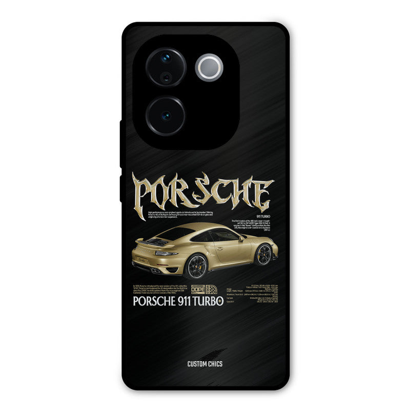 Golden Porsche iQOO Z9s Pro Mobile Back Cover - Car&Bike PrintShield Case