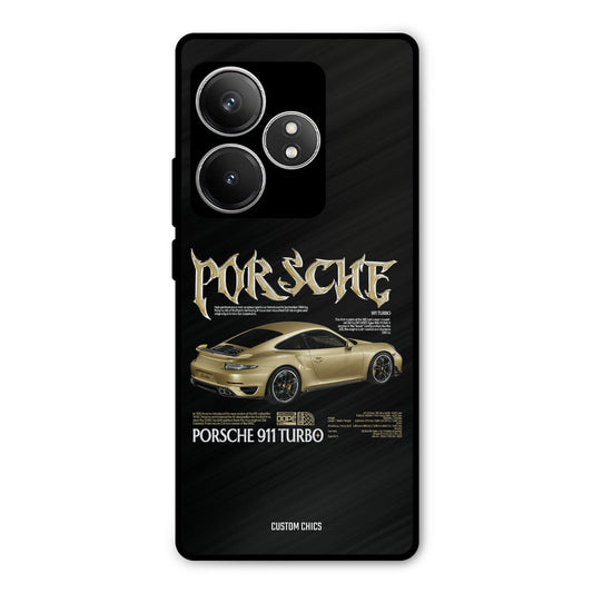 Golden Porsche Realme GT 6T Mobile Back Cover - Car&Bike PrintShield Case