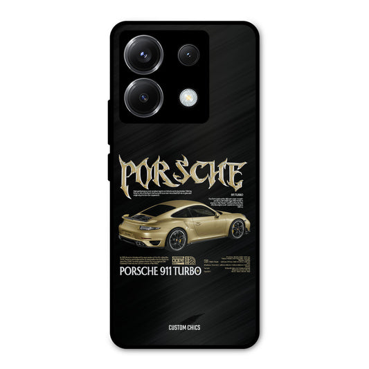 Golden Porsche Poco X6 Mobile Back Cover - Car&Bike PrintShield Case