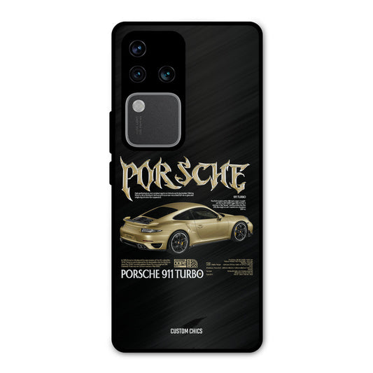 Golden Porsche Vivo V30 Pro Mobile Back Cover - Car&Bike PrintShield Case