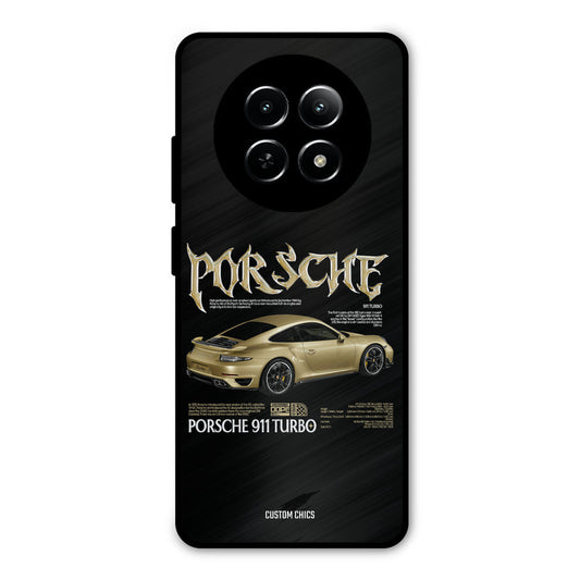 Golden Porsche Realme Narzo N65 Mobile Back Cover - Car&Bike PrintShield Case