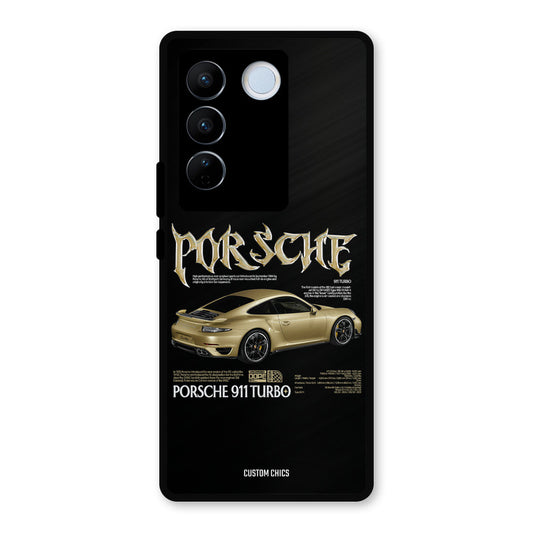 Golden Porsche Vivo V27 Pro Mobile Back Cover - Car&Bike PrintShield Case