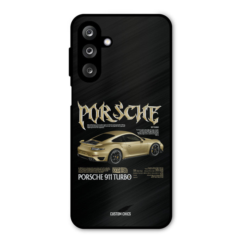 Golden Porsche Samsung Galaxy M36 Mobile Back Cover - Car&Bike PrintShield Case
