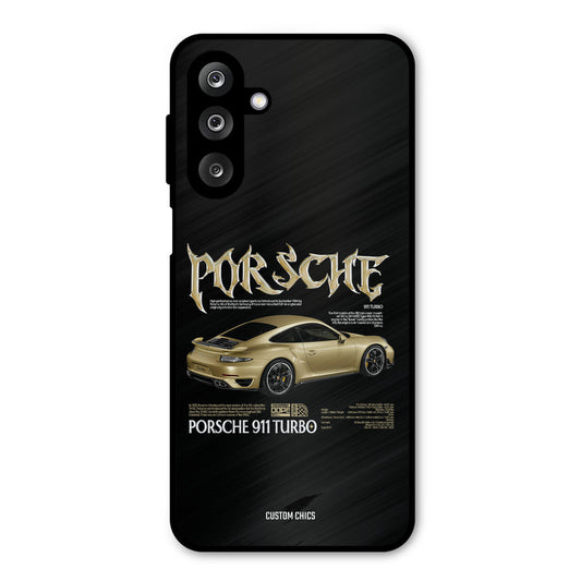 Golden Porsche Samsung Galaxy M36 Mobile Back Cover - Car&Bike PrintShield Case