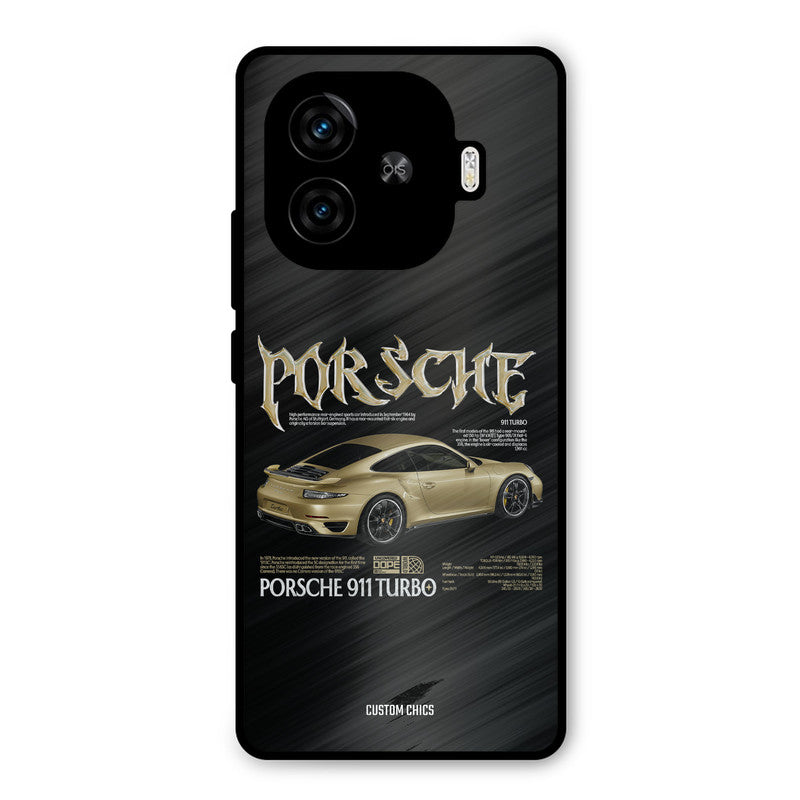 Golden Porsche iQoo Z9 Turbo Mobile Back Cover - Car&Bike PrintShield Case
