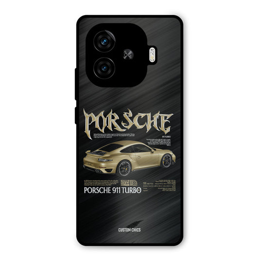 Golden Porsche iQoo Z9 Turbo Mobile Back Cover - Car&Bike PrintShield Case