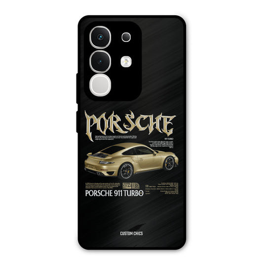 Golden Porsche Vivo T4x Mobile Back Cover - Car&Bike PrintShield Case