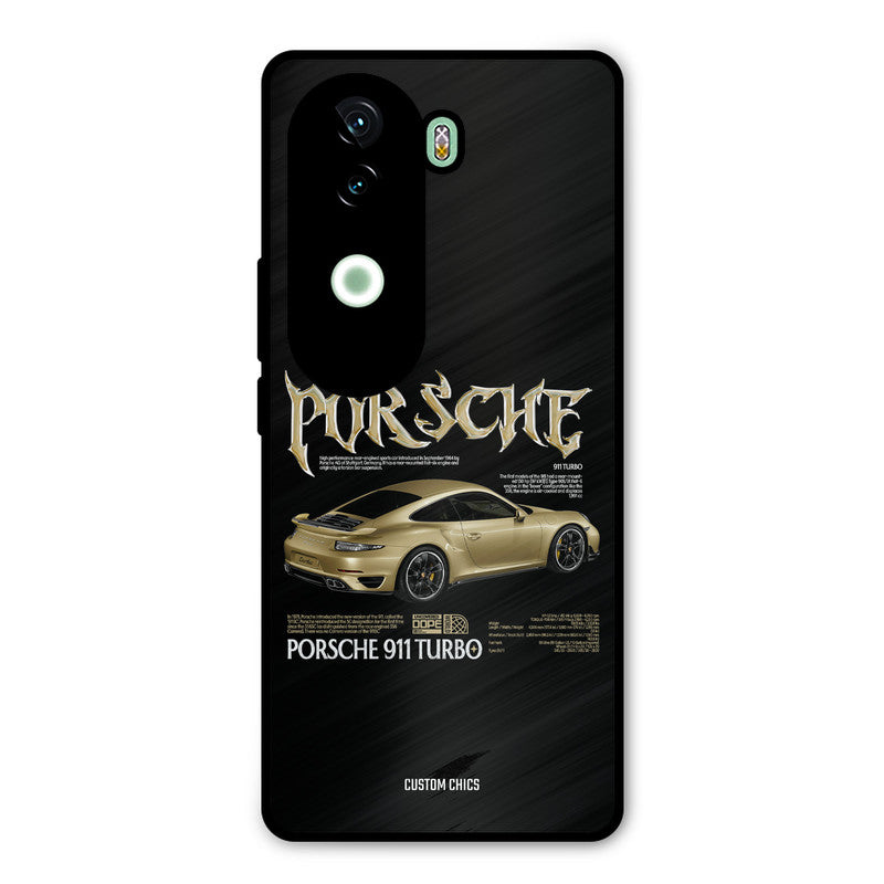 Golden Porsche Vivo V40e Mobile Back Cover - Car&Bike PrintShield Case