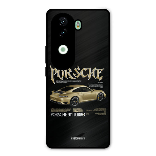 Golden Porsche Vivo V40e Mobile Back Cover - Car&Bike PrintShield Case