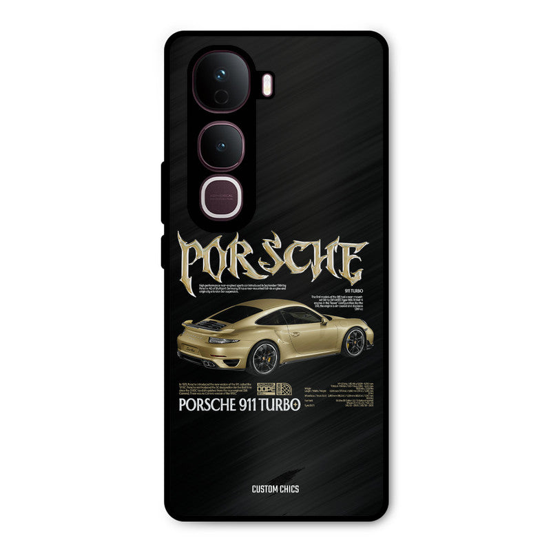 Golden Porsche Vivo Y400 Pro Mobile Back Cover - Car&Bike PrintShield Case