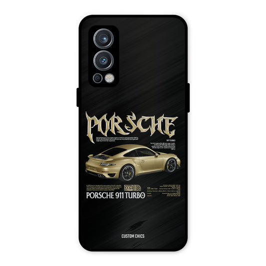 Golden Porsche OnePlus Nord 2 5G Mobile Back Cover - Car&Bike PrintShield Case
