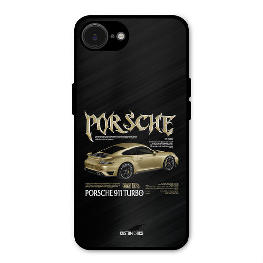 Golden Porsche iPhone 16e Mobile Back Cover - Car&Bike PrintShield Case