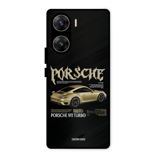 Golden Porsche Vivo V29e Mobile Back Cover - Car&Bike PrintShield Case