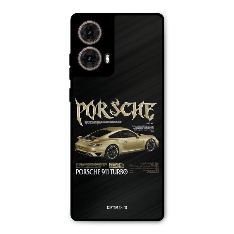 Golden Porsche Moto G85 Mobile Back Cover - Car&Bike PrintShield Case