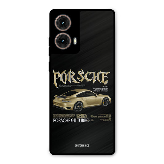 Golden Porsche Moto G85 Mobile Back Cover - Car&Bike PrintShield Case