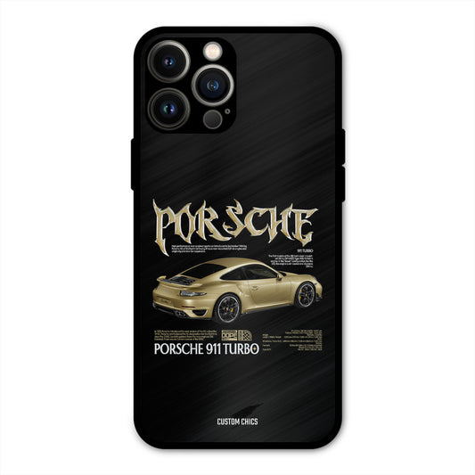 Golden Porsche iPhone 13 Pro Max Mobile Back Cover - Car&Bike PrintShield Case