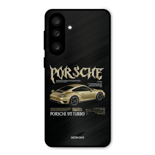 Golden Porsche Samsung Galaxy M56 Mobile Back Cover - Car&Bike PrintShield Case