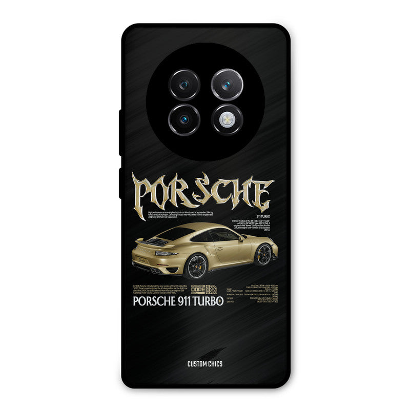Golden Porsche Realme 13 Plus Mobile Back Cover - Car&Bike PrintShield Case