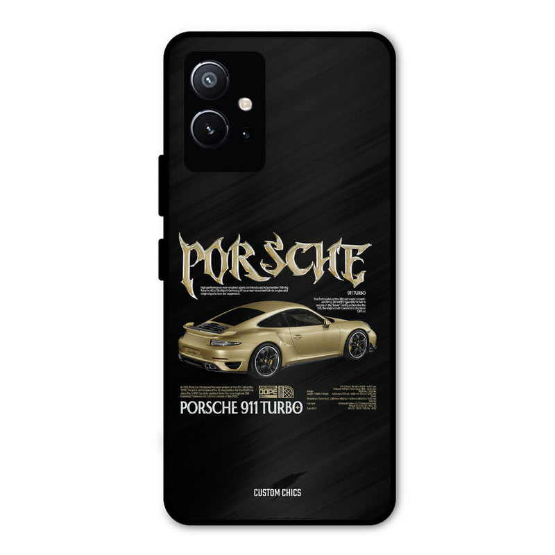 Golden Porsche Vivo Y75 5G Mobile Back Cover - Car&Bike PrintShield Case