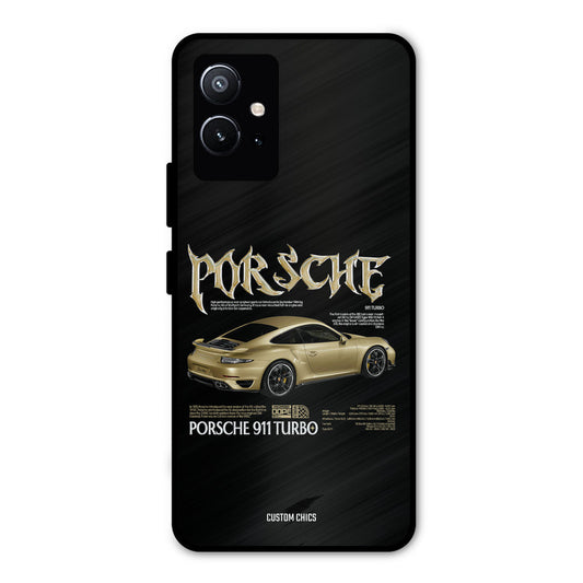 Golden Porsche Vivo Y75 5G Mobile Back Cover - Car&Bike PrintShield Case