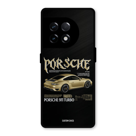 Golden Porsche OnePlus 11R Mobile Back Cover - Car&Bike PrintShield Case