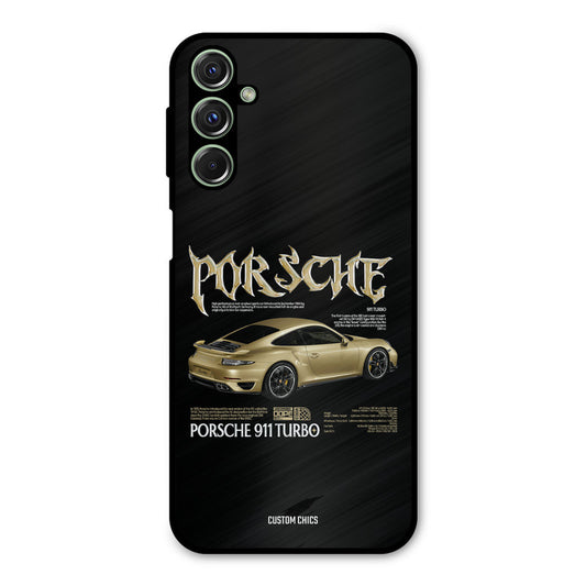 Golden Porsche Samsung Galaxy M34 Mobile Back Cover - Car&Bike PrintShield Case
