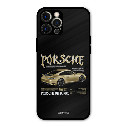Golden Porsche iPhone 12 Pro Max Mobile Back Cover - Car&Bike PrintShield Case