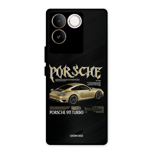 Golden Porsche Vivo T2 Pro Mobile Back Cover - Car&Bike PrintShield Case