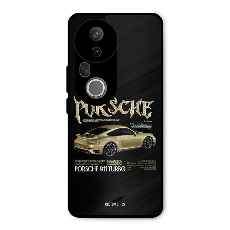 Golden Porsche Vivo T4 Ultra Mobile Back Cover - Car&Bike PrintShield Case
