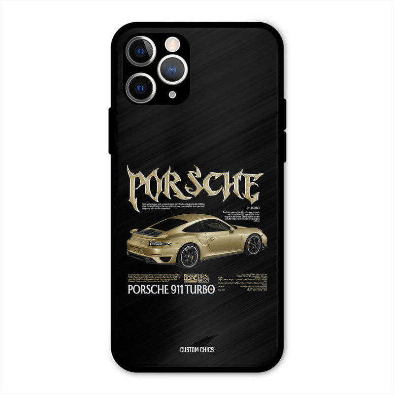 Golden Porsche iPhone 11 Pro Mobile Back Cover - Car&Bike PrintShield Case