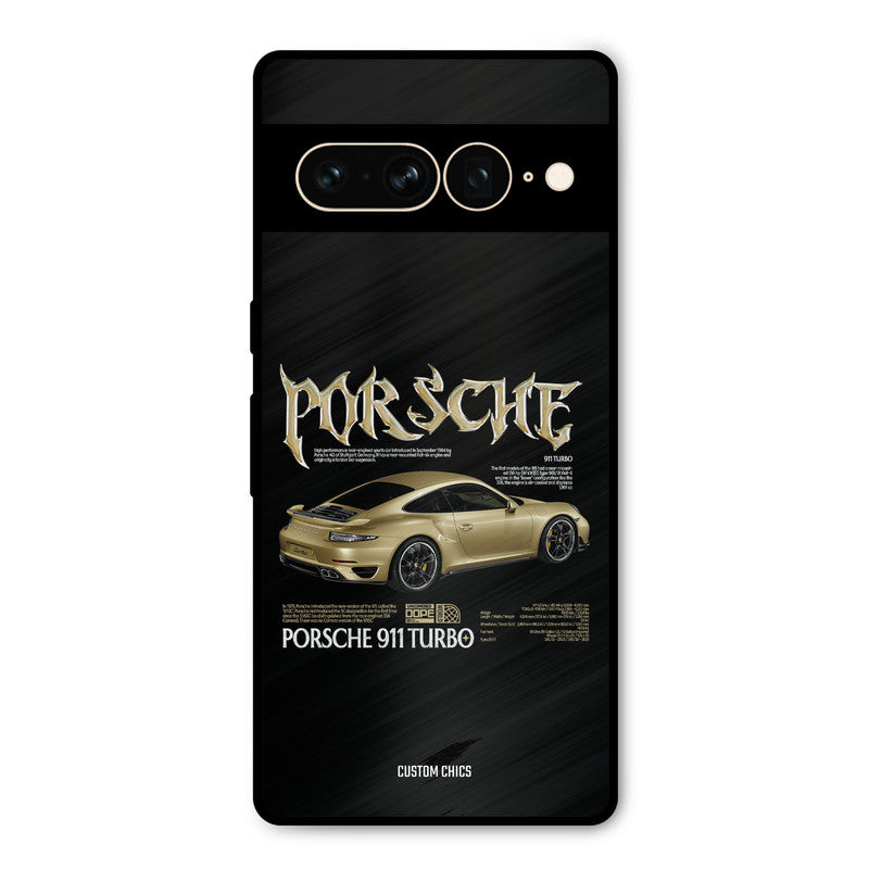 Golden Porsche Google Pixel 7 Pro Mobile Back Cover - Car&Bike PrintShield Case