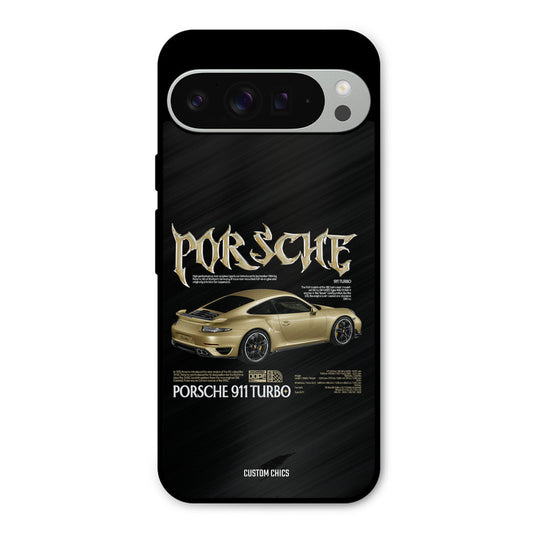 Golden Porsche Google Pixel 9 Pro XL Mobile Back Cover - Car&Bike PrintShield Case