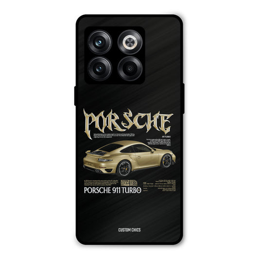 Golden Porsche Oneplus 10T Mobile Back Cover - Car&Bike PrintShield Case