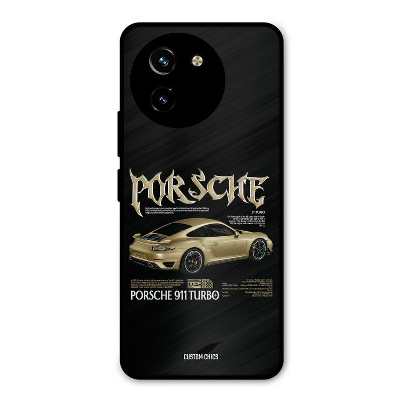Golden Porsche Vivo Y200i Mobile Back Cover - Car&Bike PrintShield Case