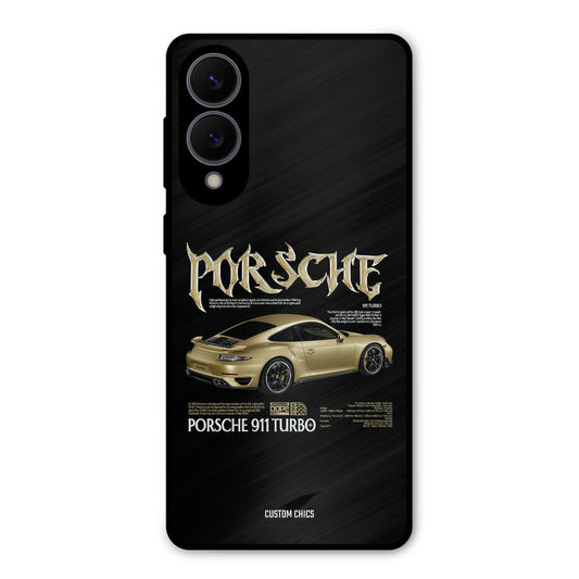 Golden Porsche Samsung Galaxy S25 Edge Mobile Back Cover - Car&Bike PrintShield Case
