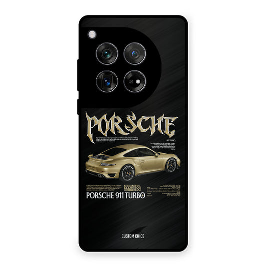 Golden Porsche OnePlus 12 Mobile Back Cover - Car&Bike PrintShield Case