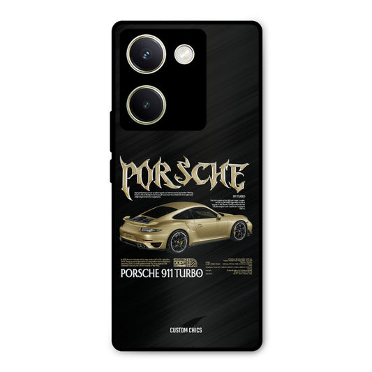 Golden Porsche Vivo Y200 Pro Mobile Back Cover - Car&Bike PrintShield Case
