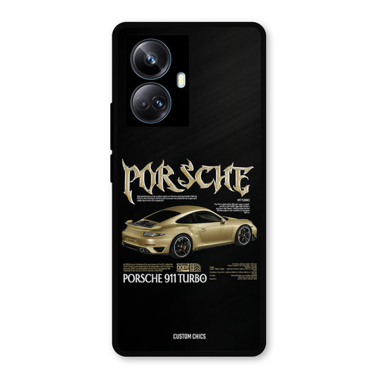 Golden Porsche Realme 10 Pro Plus Mobile Back Cover - Car&Bike PrintShield Case