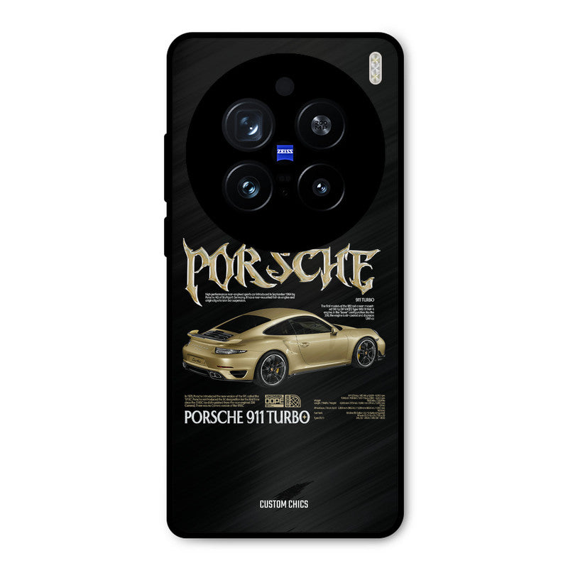 Golden Porsche Vivo X200 Pro Mobile Back Cover - Car&Bike PrintShield Case