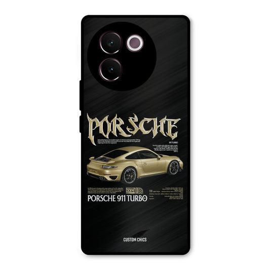Golden Porsche Vivo V30e Mobile Back Cover - Car&Bike PrintShield Case