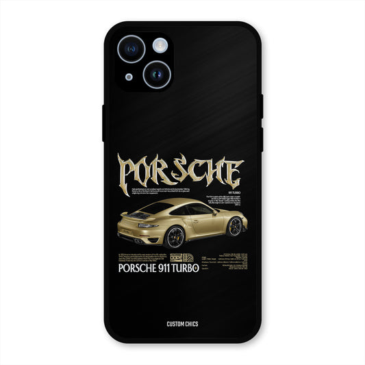 Golden Porsche iPhone 14 Mobile Back Cover - Car&Bike PrintShield Case