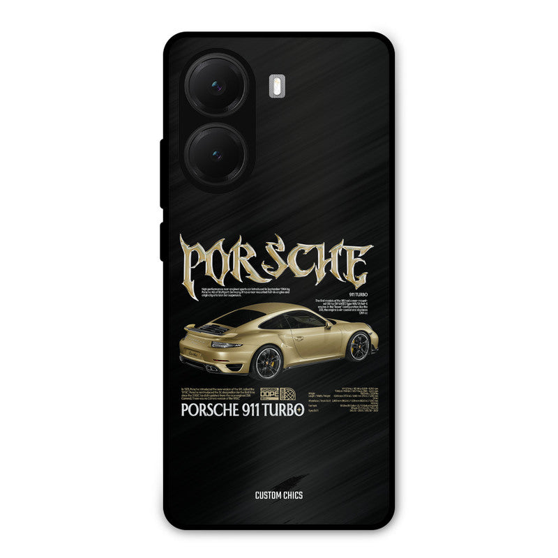 Golden Porsche Poco X7 Pro Mobile Back Cover - Car&Bike PrintShield Case