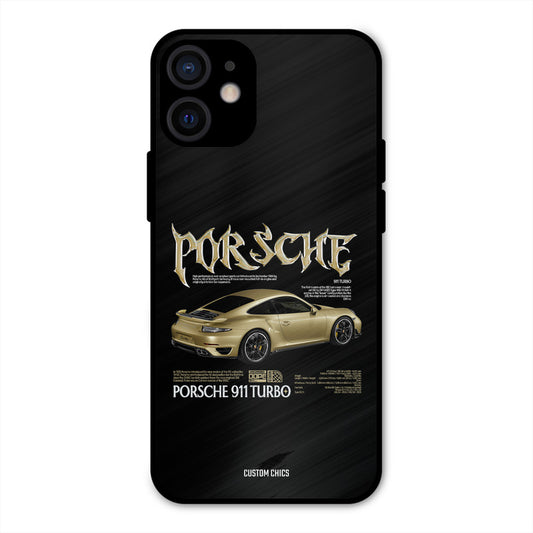 Golden Porsche iPhone 12 Mini Mobile Back Cover - Car&Bike PrintShield Case
