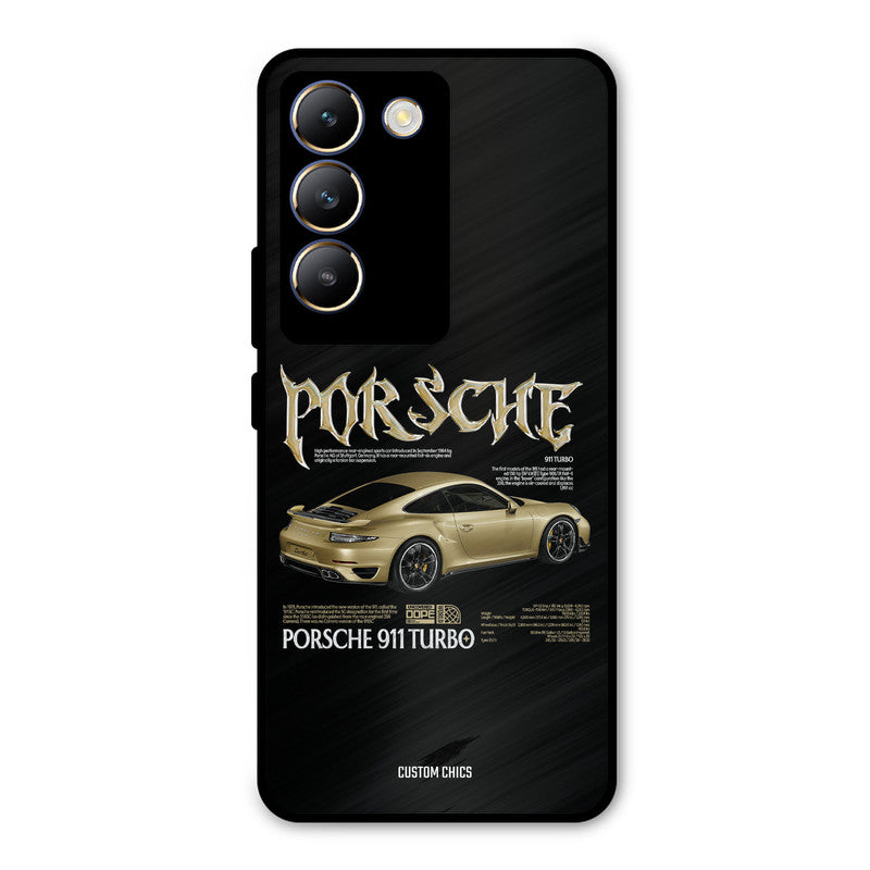 Golden Porsche Vivo Y200e Mobile Back Cover - Car&Bike PrintShield Case