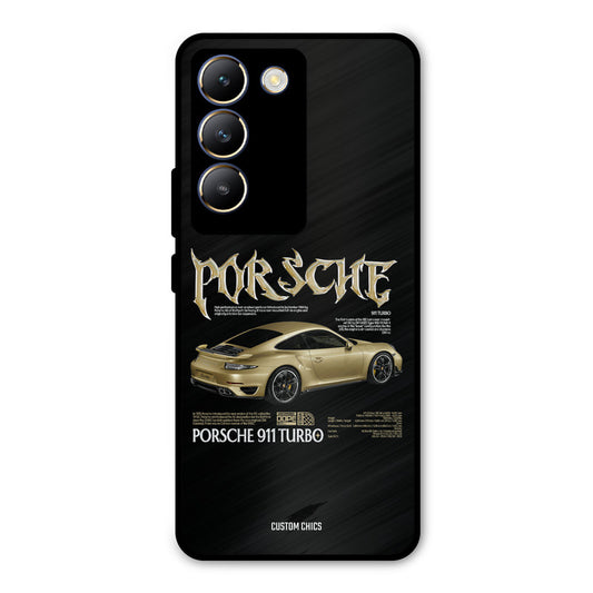 Golden Porsche Vivo Y200e Mobile Back Cover - Car&Bike PrintShield Case