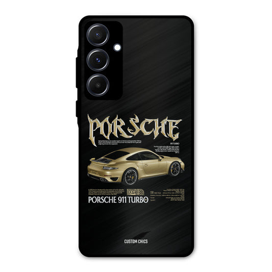 Golden Porsche Samsung Galaxy A55 5G Mobile Back Cover - Car&Bike PrintShield Case