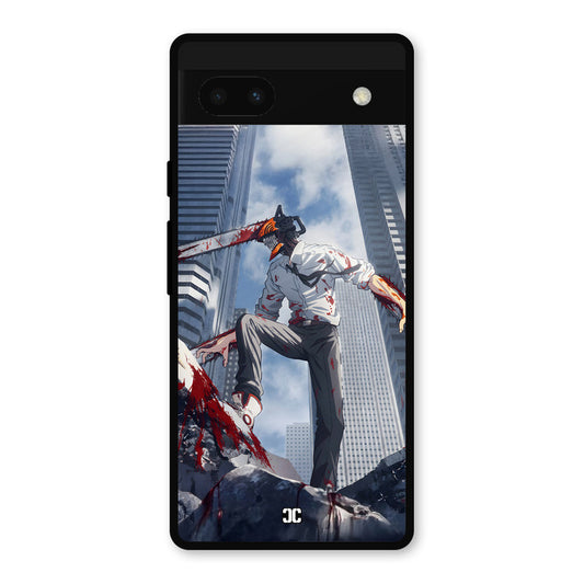 Denji Fighting Google Pixel 6a Mobile Back Cover - Anime PrintShield Case