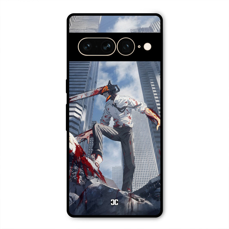 Denji Fighting Google Pixel 7 Pro Mobile Back Cover - Anime PrintShield Case