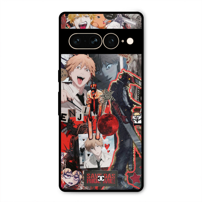 Denji Thoughts Google Pixel 7 Pro Mobile Back Cover - Anime PrintShield Case