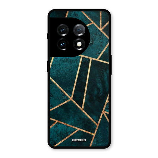 Green Gold Angle OnePlus 11 Mobile Back Cover - Aesthetic PrintShield Case